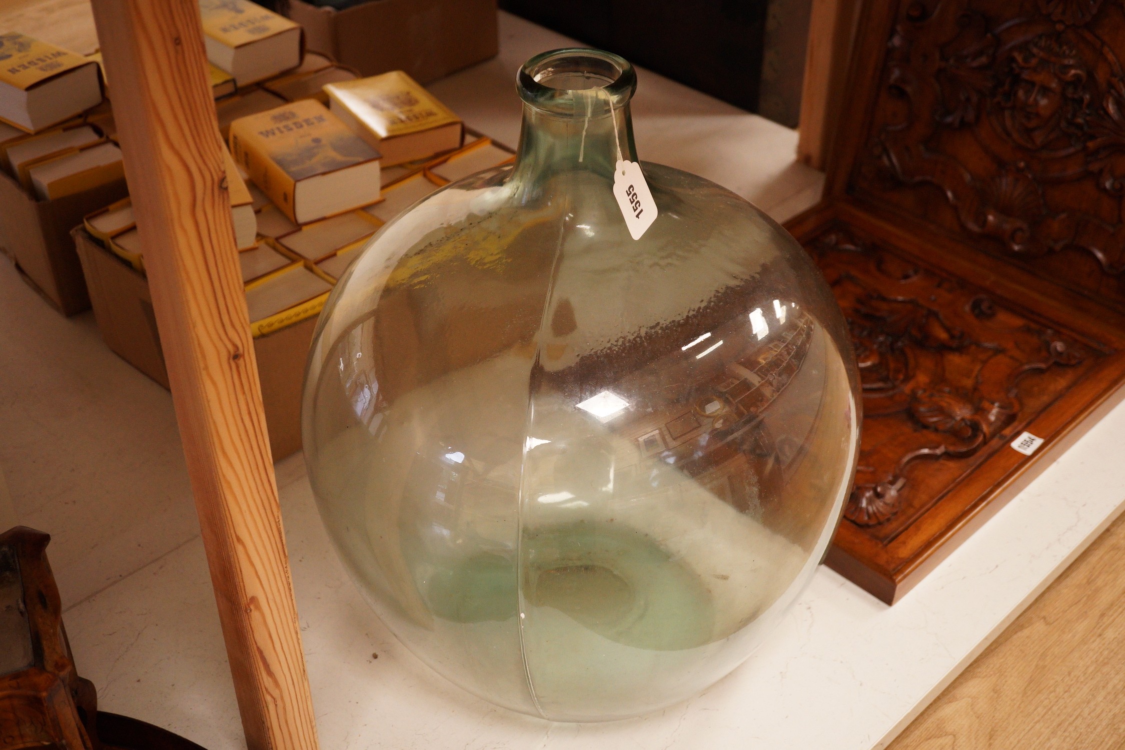 A glass carboy